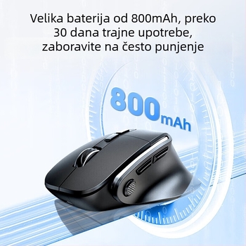 D.rob bežično ergonomski miš s 8 tipkama, Bluetooth dvostruki način, 12000 DPI, 2.4G/Bluetooth, model D9_