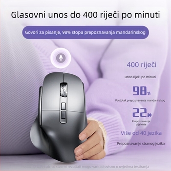 D.rob bežično ergonomski miš s 8 tipkama, Bluetooth dvostruki način, 12000 DPI, 2.4G/Bluetooth, model D9_