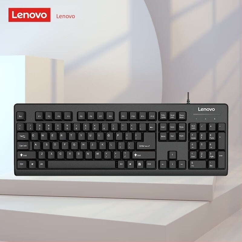 Lenovo K4800S Vodootporna poslovna kabelska tipkovnica — Tiho djelovanje, 98+ tipki, optički prekidač, kabel duljine 1,8 m, USB