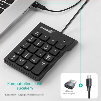 Digitalna tipkovnica s žičnom povezom, X arhitektura tipaka, ABS tijelo, vodootporna