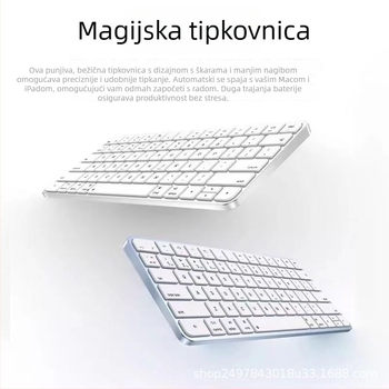 Bežična membranska tipkovnica s Type-C napajanjem za Apple/Android/Windows; uparivanje na 3 uređaja; 1 godina jamstva