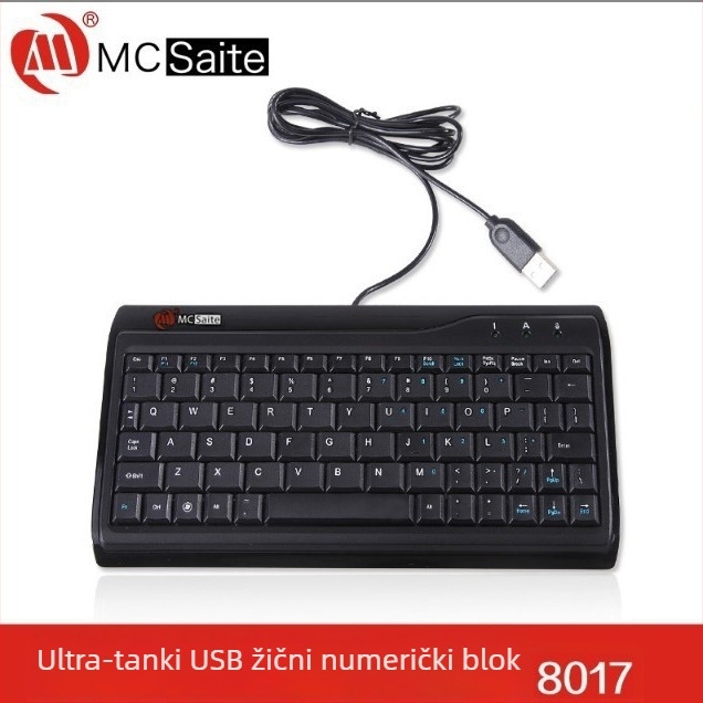 Žičana tipkovnica, 87 tipki, ABS plast, kabel duljine 1,5 m, bez pozadinskog osvjetljenja, za desktop i laptop