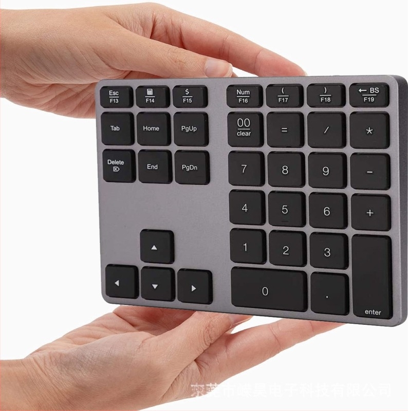 BT 308 bežična Bluetooth numerička tipkovnica s 35 tipki, kućište od aluminijske legure, pozadinsko osvjetljenje, plug‑and‑play, ergonomski dizajn