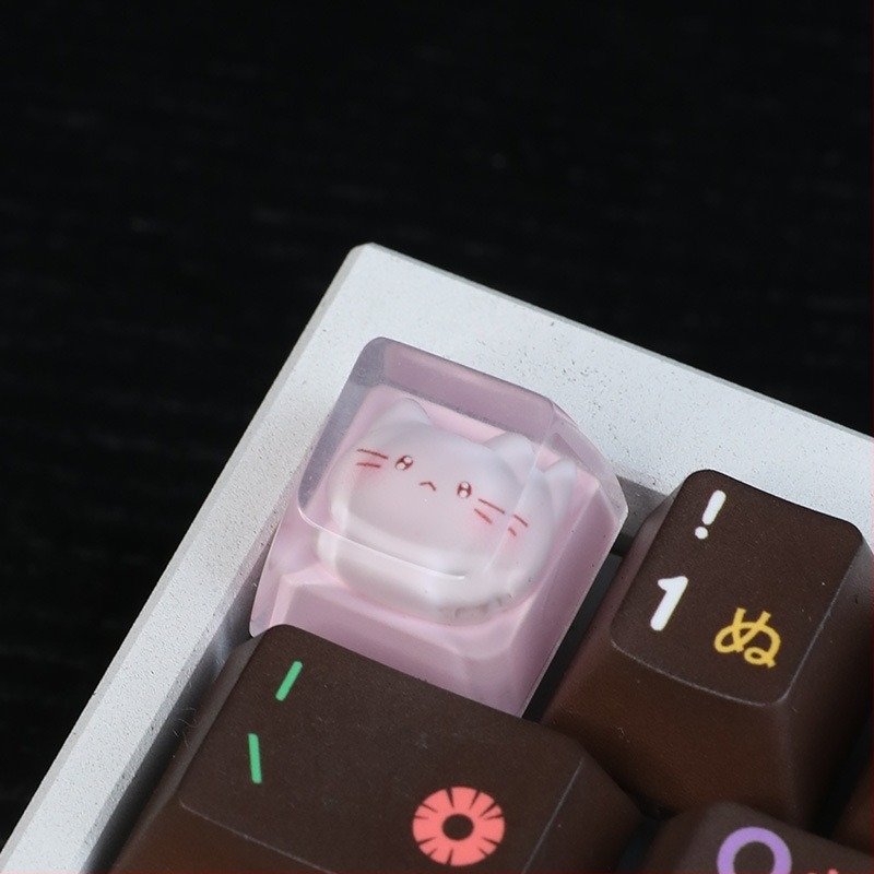 Prozirni keycap od smole s motivom mačke za mehaničku tipkovnicu, krizni štift, jednake visine
