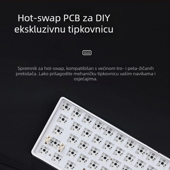 68-tipkovna mehanička DIY set s RGB pozadinskim osvjetljenjem, programabilnim zelenim osovinama, žičano povezivanje