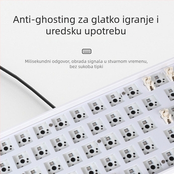 68-tipkovna mehanička DIY set s RGB pozadinskim osvjetljenjem, programabilnim zelenim osovinama, žičano povezivanje