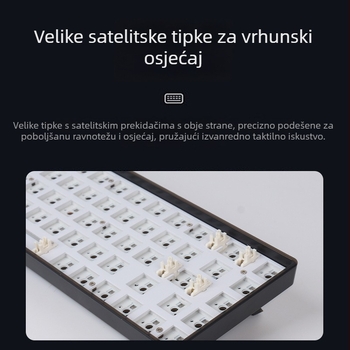 68-tipkovna mehanička DIY set s RGB pozadinskim osvjetljenjem, programabilnim zelenim osovinama, žičano povezivanje
