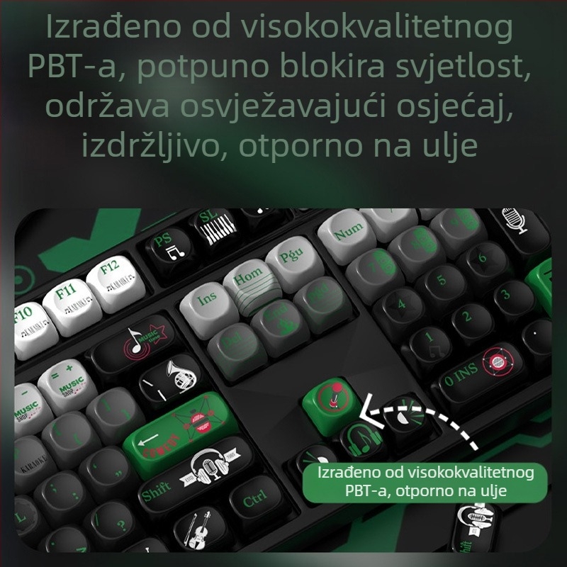 MOA tema prilagođena kapica za tipke, PBT sublimacija, otporna na trošenje, univerzalna kompatibilnost s mehaničkim tipkovnicama, 1 godina jamstva