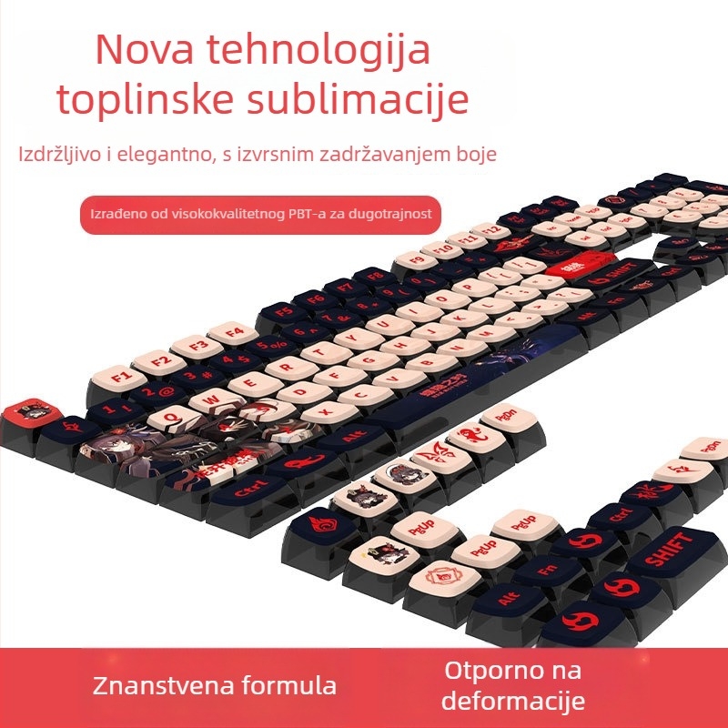 PBT kapice za mehaničke tipkovnice, SA profil, sublimacijska tehnologija, četiri strane prozirne