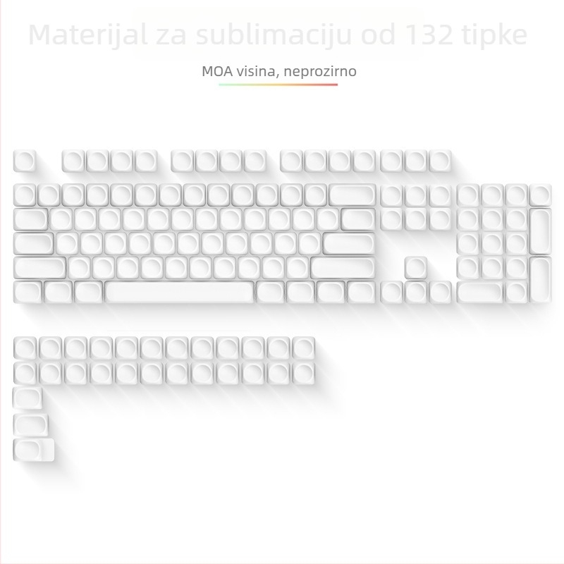 Moa Visoki Poklop Tipki – Sublimacijski Prazan Materijal, Ubrizgavanje, PBT, Skup 132 Tipki, Univerzalna Krížna Otvori