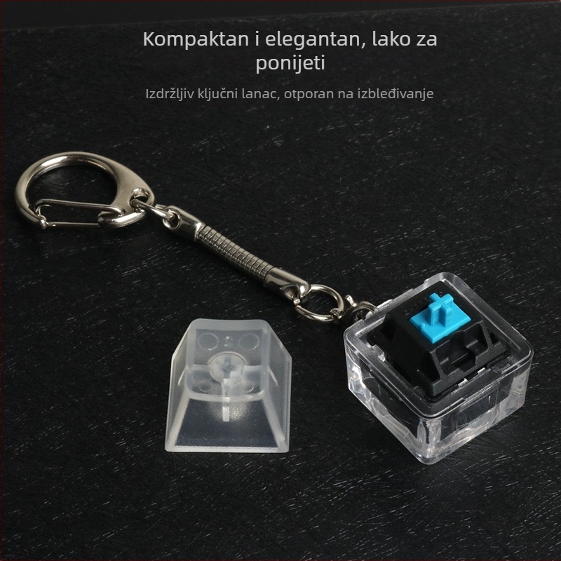 JKDK tester prekidača mehaničke tipkovnice s prozirnim Sugar Cube privjeskom za ključeve, žično povezivanje, podrška prilagodbi