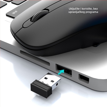 Kaidiwei K1 Bežično optičko miša, 2.4 GHz USB prijemnik, 1600 DPI, ergonomski, 68 g, za notebook i desktop