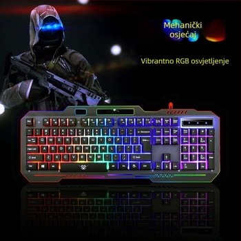 104-tipkovnica žičana RGB mehanička gaming tipkovnica s metalnim kućištem i podrškom za zglob