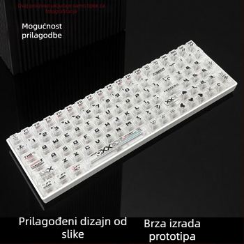 Mehaničke kapice za tipke s UV tiskom, petostrano prozirne, plastični materijal, model Yhjpc01, kolekcija prozirnih otisaka, kompatibilno s 6.25u