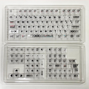 Mehaničke kapice za tipke s UV tiskom, petostrano prozirne, plastični materijal, model Yhjpc01, kolekcija prozirnih otisaka, kompatibilno s 6.25u