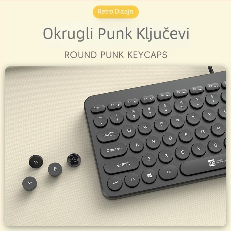 R8 žično USB tipkovnica s 78 tipkama (Model 1813)