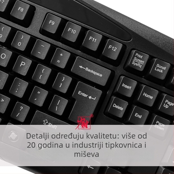 Lisheng KB-101A gaming tipkovnica, žičano USB/PS2 sučelje, vodootporna, bez pozadinskog osvjetljenja