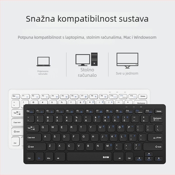 Bežični set tipkovnice i miša, 78 tipki, tiho djelovanje, ABS kućište, povezanost s jednim uređajem, napajanje baterijom