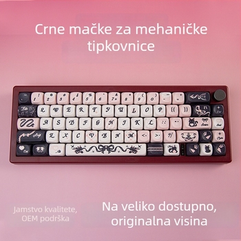 Kape za mehaničku tipkovnicu s potpunom petostrukom sublimacijom, MOA profil, kompatibilne s magnetskom osovinom i tipovima osovina: križna, kutna, kutija, za modele 60–108