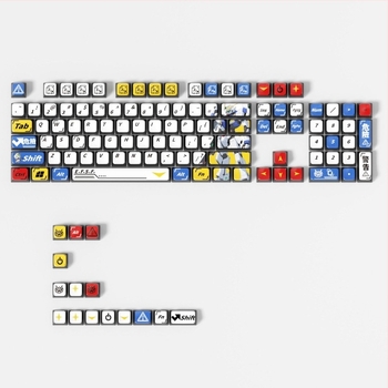 Mecha Gundam set keycapova za mehaničke tipkovnice — ABS materijal, univerzalna kompatibilnost, uključuje alat za uklanjanje keycapova i pakiranje, 1 godina garancije