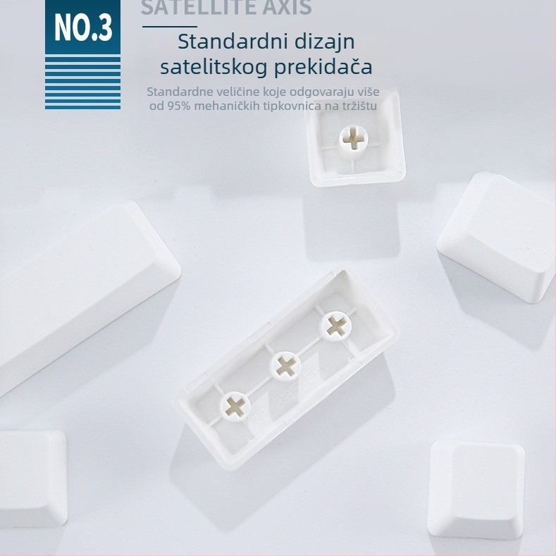 Plastični poklopci tipkovnice za mehaničku tipkovnicu – prazni, spremni za sublimaciju, izvorni materijal; Model YC-1; Materijalni kod 21152181528; Univerzalna križna rupa; Prilagodljivo: Da