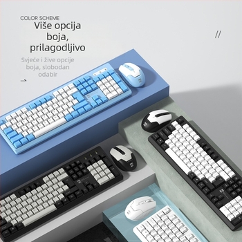R8 1912 Bežični set tipkovnice i miša, 1600 DPI optički, USB, ergonomski dizajn, za prijenosno računalo, ured ili igranje