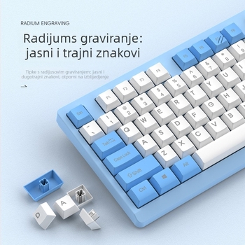 R8 1912 Bežični set tipkovnice i miša, 1600 DPI optički, USB, ergonomski dizajn, za prijenosno računalo, ured ili igranje