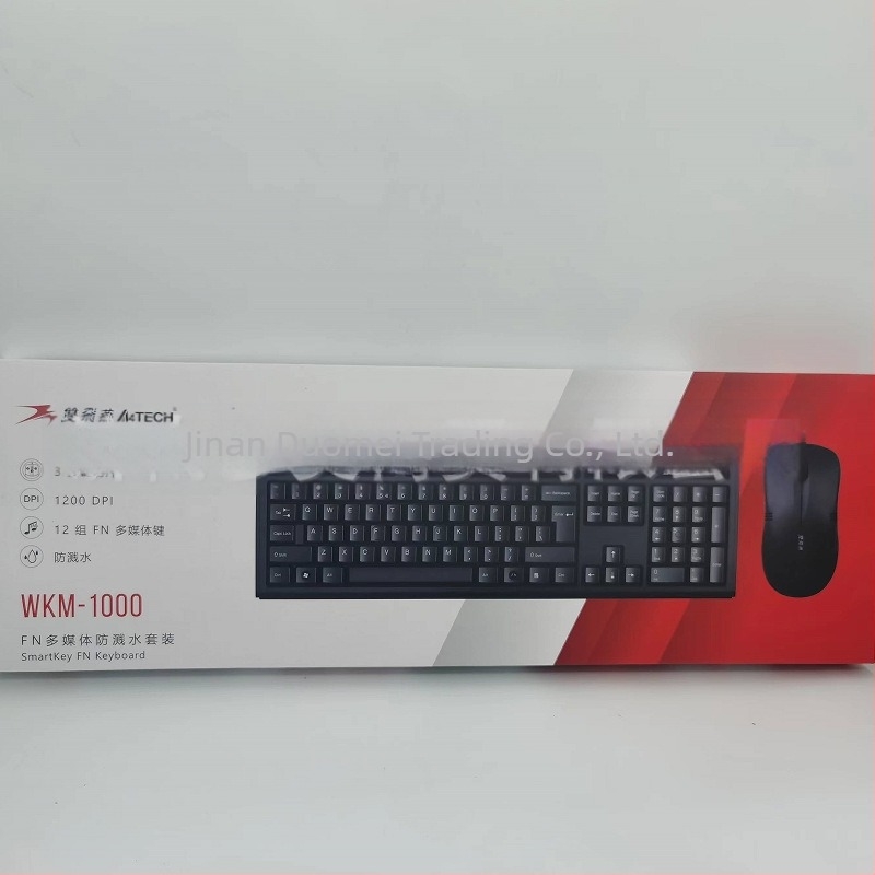 Žični set tipkovnice i miša WKM-1000, vodootporan, 1200dpi, USB, ergonomski za ured i dom