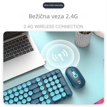 R8 bežični set tipkovnice i miša, 2.4G bežična veza, USB tipkovnica i USB miš, ergonomski dizajn