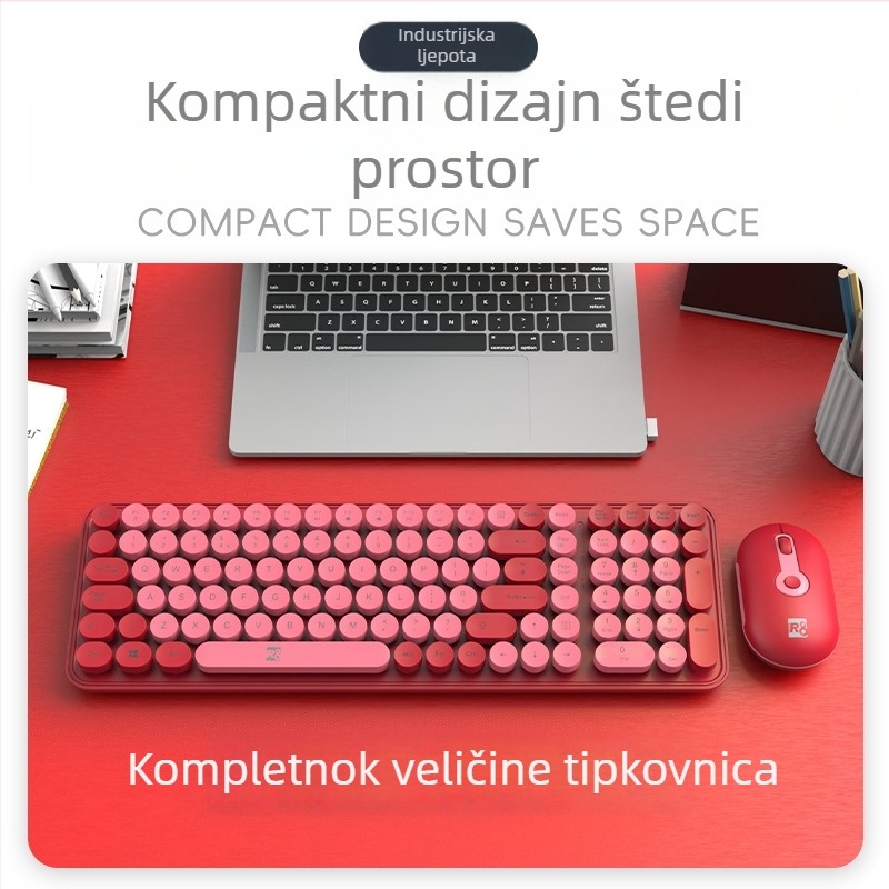 R8 bežični set tipkovnice i miša, 2.4G bežična veza, USB tipkovnica i USB miš, ergonomski dizajn