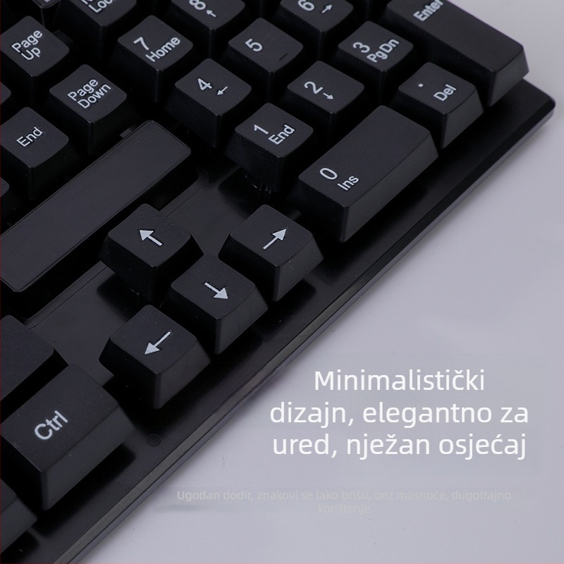 HK8200 Bežični set tipkovnice i miša - USB tipkovnica, USB miš, 1600dpi, ergonomski, vodootporan