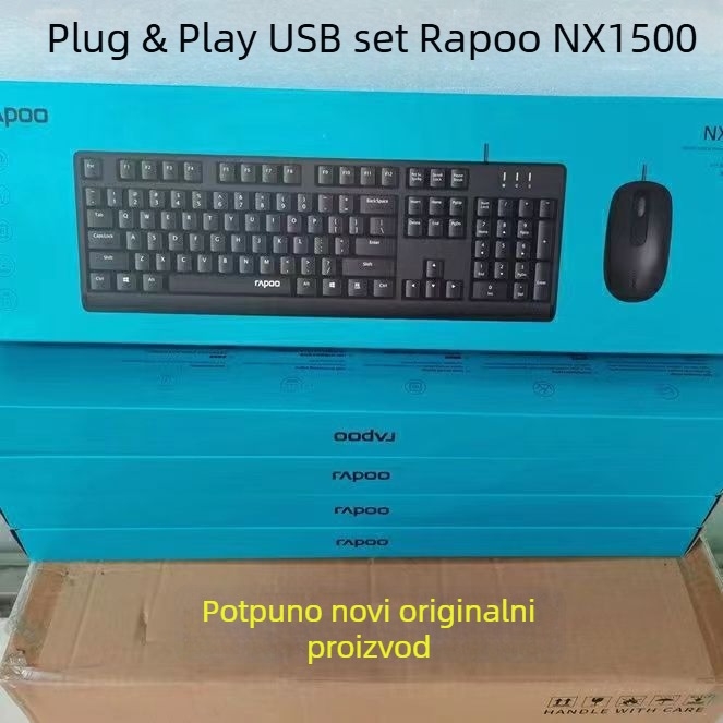 Rapoo NX1500 USB kabelski set tipkovnice i miša, 1000 dpi, 1,5 m kabel, za uredsku i kućnu upotrebu