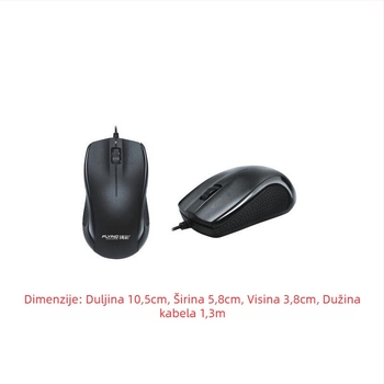 Žično optičko miško, 3 tipke, USB, 1000dpi, za laptop