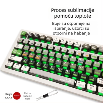 Set plastičnih kapica za tipke, ASA visina profila, petostrano sublimiranje, tema kemijskih elemenata, potpuno set