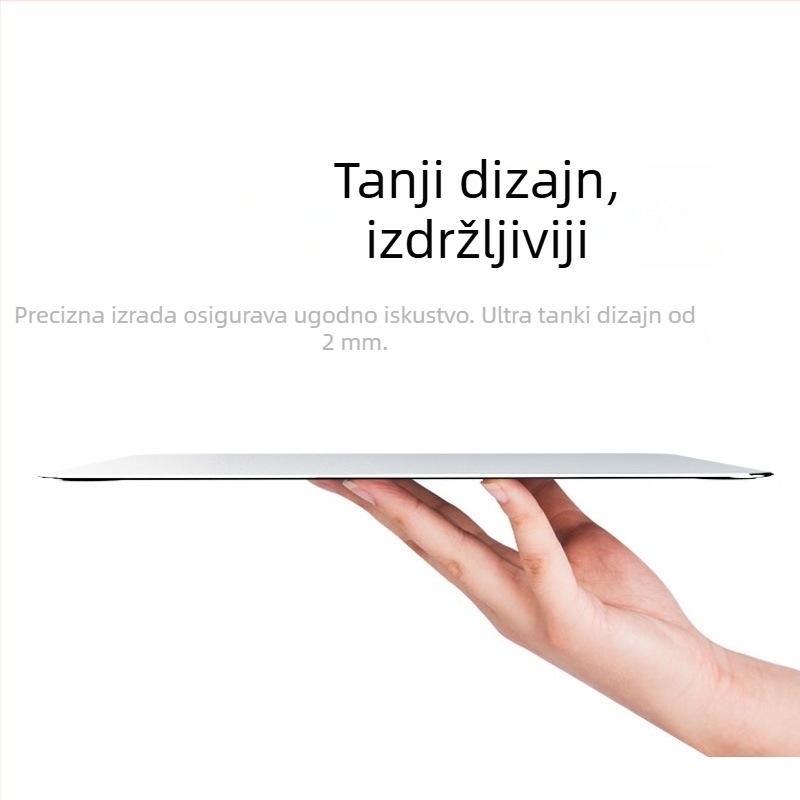 Podložak za miš od aluminijske legure, dimenzije 245 × 202 mm, jednostruka mat površina od metala, mogućnost tiska logotipa