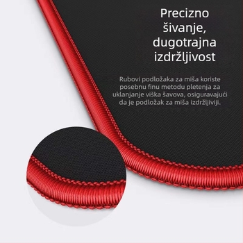 Višebojna podloga za miš s šivanim rubom, velika podloga za stol 400×250×5 mm za igre i ured