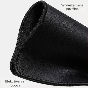 Mala gaming podloga za miš s protukliznim rubovima, potpuno crna, jedne boje stolna podloga za ured i dom, prilagodljiva