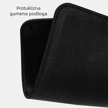 Mala gaming podloga za miš s protukliznim rubovima, potpuno crna, jedne boje stolna podloga za ured i dom, prilagodljiva
