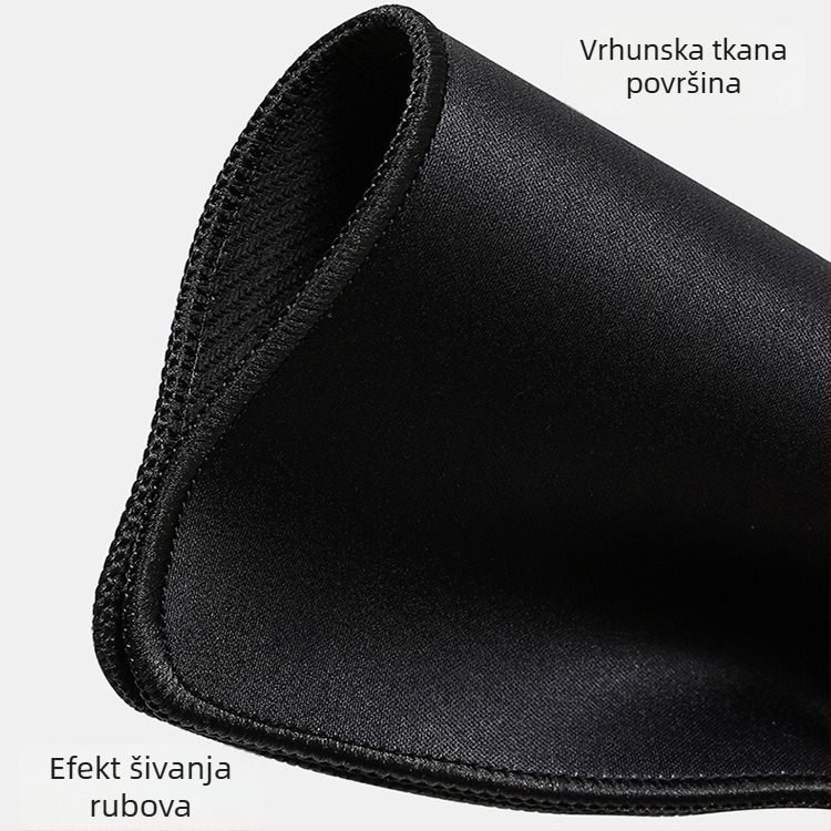 Mala gaming podloga za miš s protukliznim rubovima, potpuno crna, jedne boje stolna podloga za ured i dom, prilagodljiva