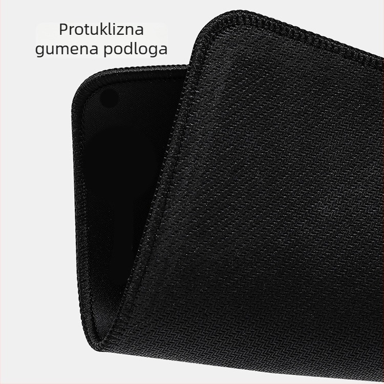 Mala gaming podloga za miš s protukliznim rubovima, potpuno crna, jedne boje stolna podloga za ured i dom, prilagodljiva