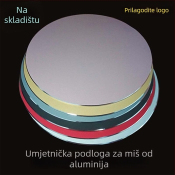 Kompaktni metalni podmetač za miš, protuklizni, jednostrani, strojno obrađen, mogućnost tlač logotipa