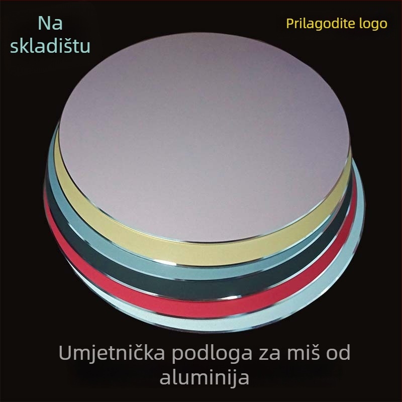 Kompaktni metalni podmetač za miš, protuklizni, jednostrani, strojno obrađen, mogućnost tlač logotipa