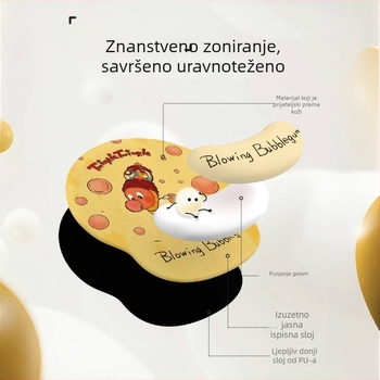 Podloga za miš s podrškom zapešća – gumena podloga, japanski minimalistički stil, oblik zapešća, protuklizna, za ured i laptop