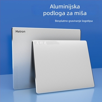 Metron MP200 Metalna podložnica za miš za igre i ured – stolna podloga, protuklizna, strojna obrada, tisak logotipa