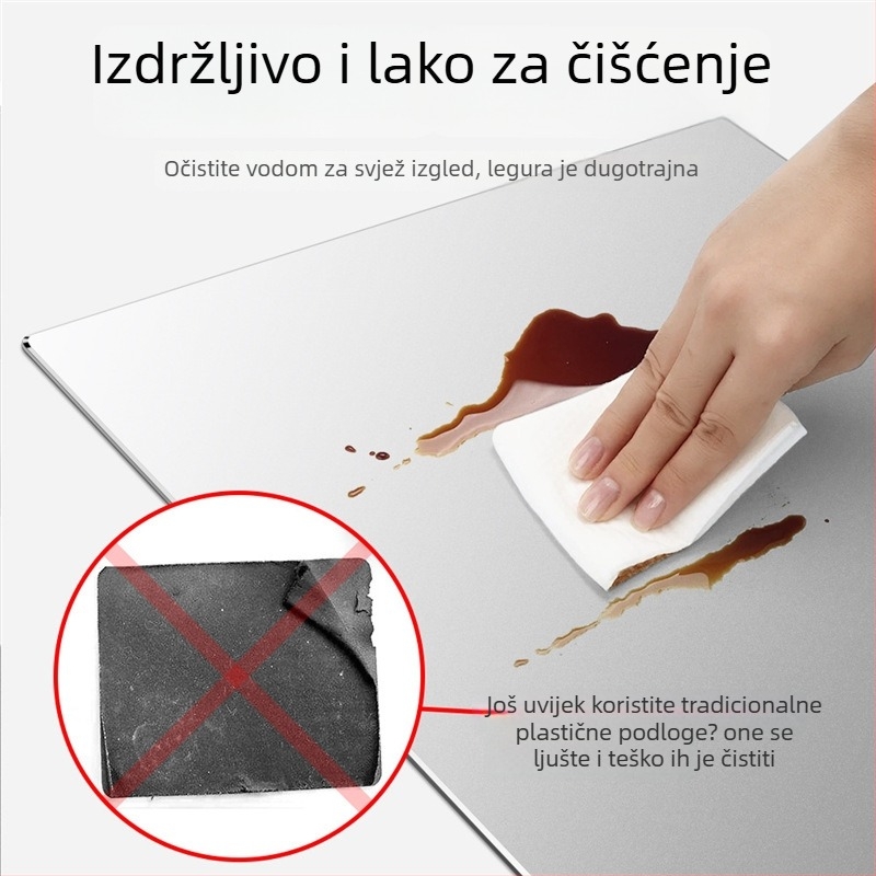 Metron MP200 Metalna podložnica za miš za igre i ured – stolna podloga, protuklizna, strojna obrada, tisak logotipa