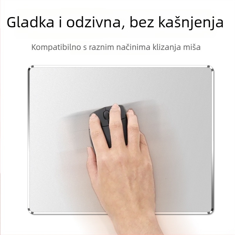 Metron MP200 Metalna podložnica za miš za igre i ured – stolna podloga, protuklizna, strojna obrada, tisak logotipa