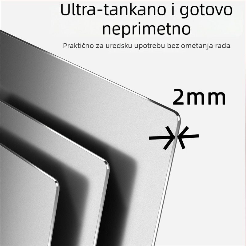 Metron MP200 Metalna podložnica za miš za igre i ured – stolna podloga, protuklizna, strojna obrada, tisak logotipa
