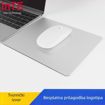 Podložak za miš od aluminijske legure, dvostrana, tvrda površina, uredska upotreba, s otisnutim logotipom, veličina 230×180 mm, OEM