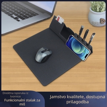 Mara Yh-ljx-001 sklopna višenamjenska podloga za miš s bežičnim punjenjem, PU+PVC, 15W, protuklizna, pretinac za olovku