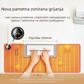 Xinke grijnačka za stol s napajanjem iz utičnice, 220V, 80W, električni membranski način grijanja, PVC kućište, inteligentna kontrola temperature